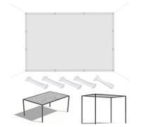 UUZEAI Voile d'ombrage Rectangulaire 3.6 x 5.5 m Imperméable Toile Ombrage PES 95% UV Protection avec Oeillets et Cordons pour Patio Balcon Jardin Terrasse Extérieur, Blanc