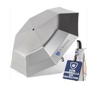 UV-Blocker Grand parapluie pliable avec protection solaire, résiste au vent, ouverture automatique, double couche ventilée, UPF 55+, bloque 99% des rayons UVA et UVB, 147,3 cm