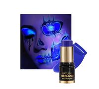 UV Body Painting Peinture Visage, Bleu Foncé Neon UV Peinture Corporelle, Corps Lavable Fluo Visage, Gras Blendable Crayon Couleur, Maquillage Noël, Carnival Cosplay Fluorescent dans le Noir-07