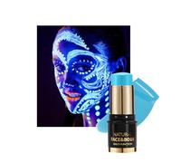 UV Body Painting Peinture Visage, Bleu Neon UV Peinture Corporelle, Corps Lavable Fluo Visage, Gras Blendable Crayon Couleur, Maquillage Halloween, Carnival Cosplay Fluorescent dans le Noir Noël-06