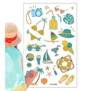 UV Detection Stickers, Sun Protection Reminder Patch, Color Changing UV Alert Indicator, Easy Skin Safe Adhesive Design, Water Resistant Daily Wear for Trips, Camping, Hiking, Beach, 12.0x7.6x0.025cm
