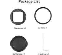 UV Filter Adapter Ring Kit for insta360 Ace Pro 2 with 52mm Action Camera Lens Cap Accessories for Ace Pro 2