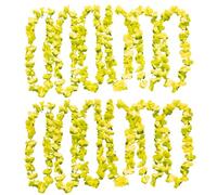 UV FLOOR - Collier De Fleurs Jaune Fluo - Qualité Premium - Accessoire Fluorescent - Fête - Déguisement - Lot de 12