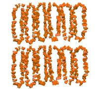 UV FLOOR - Collier De Fleurs Orange Fluo - Qualité Premium - Accessoire Fluorescent - Fête - Déguisement - Lot de 12