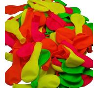 UV FLOOR - Lot De 100 Ballons Fluo - Spéciale Lumière Noire - 4 Couleurs Néon - Fluorescent UV - Latex - Diamètre 23cm