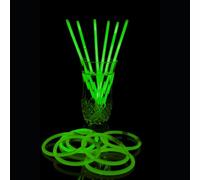 UV FLOOR - Lot De 100 Bracelets Fluo Lumineux + 100 Connecteurs - Qualité Premium - Accessoire Lumineux - Fluorescent - Fête - Déguisement - Vert Néon