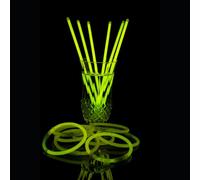 UV FLOOR - Lot De 100 Bracelets Fluo Lumineux + 100 Connecteurs - Qualité Premium - Accessoire Lumineux - Fluorescent - Fête - Déguisement - Jaune Néon