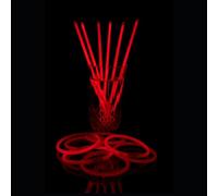 UV FLOOR - Lot De 100 Bracelets Fluo Lumineux + 100 Connecteurs - Qualité Premium - Accessoire Lumineux - Fluorescent - Fête - Déguisement - Rouge Néon