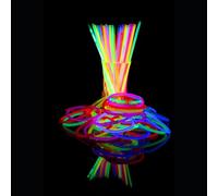 UV FLOOR - Lot De 100 Bracelets Fluorescent Lumineux + 100 Connecteurs - Qualité Premium - Accessoire Lumineux - Fluorescent - Fête - Déguisement - Mix De Couleurs Assorties