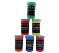 UV FLOOR - Pack Starter Peinture Acrylique Fluo - Spéciale Lumière Noire Et Ultra Violet - Flashy - Fluide Et Ultra Pigmentée - Fluorescent - 6 x 100ml