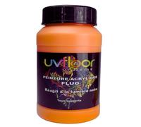 UV FLOOR - Peinture Acrylique Orange Fluo - Spéciale Lumière Noire Et Ultra Violet - Flashy - Fluide Et Ultra Pigmentée - Fluorescent - 250ml