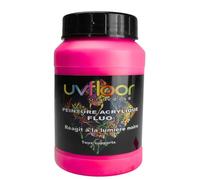 UV FLOOR - Peinture Acrylique Rose Fluo - Spéciale Lumière Noire Et Ultra Violet - Flashy - Fluide Et Ultra Pigmentée - Fluorescent - 250ml