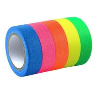 UV Fluorescente Néon Ruban, Bande de Tissu Fluorescent, UV Blacklight Ruban Réactif Ruban Adhésif Fluorescent Ceinture Ruban, pour Halloween Black Light Party Decoration (12,7 mm x 5 m par rouleau)