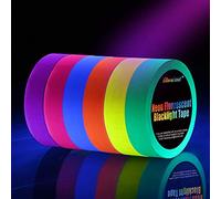 UV Fluorescente Néon Ruban Pour Lumière Noire[Plus Grande Taille], Gaffer Tape,Blacklight Réactif Bande, Glow in the Dark Tape, Adhésif, 6 Couleurs, 25MM*15M, Par Rouleau pour Halloween