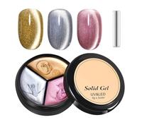 Uv Gel - 15ml Compact Three Shade Container for Velvet Effect, Chip Resistant Formula with Precision Painting Brush, Lacquer Enamel for Beginners Women Girls Travel Party Spa Studio Daily Wear