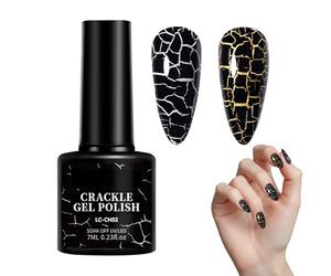 UV Gel Polish - UV Crackle Gel Polish for Creative Nail Styling | Vibrant Layering Formula with Smooth Application, Artistic Fingernail Decoration Tool, Home Salon for Party Makeup and Daily Fashion