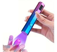 UV Handheld Light For Nails - ABS 10.3x1.9x1.6cm 3W USB Rechargeable | Portable Gel Curing Lamp With LED Countdown Display | Mini Nail Dryer For Travel Daily Commuting Home Manicure Salon