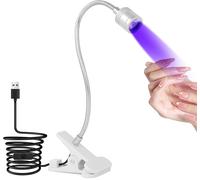 Uv Lampe Uv Ongles Gel, Led Lampe Pose Americaine Ongle 3w, Ajustable Séchoirs À Ongles Avec Usb, Avec Clip (Argent)