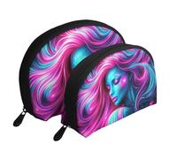 Uv Reaction Goddess Lot de 2 trousses de maquillage portables Motif déesse, blanc, Taille unique