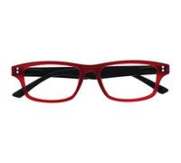 UV Reader Caoutchouté Rouge Noir Lunettes De Lecture Hommes Femmes UVR033 +1,00