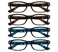 UV Reader Lunettes de Lecture Brun Bleu Écaille Lecteurs Valeur Set de 4 Hommes Femmes RRRR10-2233 +1,50