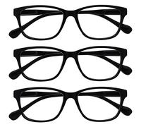 UV Reader Noir Léger Confortable Lunettes De Lecture Valeur Pack 3 Designer Style Hommes Femmes UVR3PK026 +3,50
