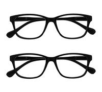 UV Reader Noir Léger Lunettes De Lecture Valeur Pack 2 Designer Style Hommes Femmes Inc Étui UVR2PK027BLK +2,50