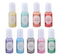 UV Resin Coloring Dye Colorant Pigment Non Fast Curing Liquid Resin for DIY Crafts Jewelry Making 9 Colors 10g Bottles (Couleur unie 9 couleurs groupe A)
