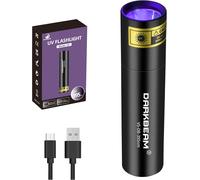 UV Torch 395 nm Black Light, Powerful Mini USB Rechargeable Flashlight Wood Lamp LED Ultraviolet Detector for Urine, for Amber, Uranium Glass, Curing Resin