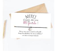 UVACN Merci AVS - Carte Cadeau + Bracelet porte-bonheur pour faire un vœu + enveloppe - Fabriqué en France - Cadeau fin d'année remerciement Assistante de vie scolaire, 28 cm
