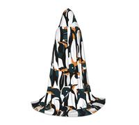 UVBDF Adorable pingouin animal motif Renaissance Fair Outfit Cape à capuche pour adolescents gothique médiéval Cosplay Costume de théâtre de scène