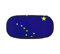UVBDF Alaska Flag Flag Pencil Case for Men Women, Portable Esthétique Esthétique, Zipper Cas for Office Organizer, Noir, One size, Organiseur de sac
