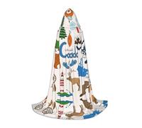 UVBDF Canada Symboles et icônes Renaissance Fair Outfit Cape à capuche pour adolescents Gothique Médiéval Cosplay Costume Théâtre de scène