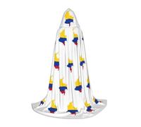 UVBDF Cape à capuche avec drapeau de la Colombie pour adolescents - Costume gothique médiéval pour cosplay, théâtre de scène