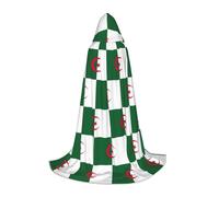 UVBDF Cape à capuche avec drapeau de l'Algérie pour adolescents - Costume gothique médiéval pour cosplay, théâtre de scène