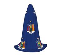 UVBDF Cape à capuche avec drapeau de New York pour adolescents - Costume gothique médiéval pour cosplay, théâtre de scène