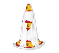 UVBDF Cape à capuche avec drapeau espagnol, carte de la Renaissance pour adolescents, gothique, médiévale, cosplay, théâtre de scène