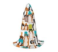 UVBDF Cape à capuche avec illustration de cochon d'Inde pour adolescents - Costume gothique médiéval pour cosplay, théâtre de scène