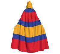 UVBDF Cape à capuche en polyester avec drapeau de l'Arménie pour adulte, cosplay magicien, sorcière, cape pour Halloween, la Saint-Patrick