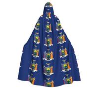 UVBDF Cape à capuche en polyester avec drapeau de l'État de New York pour adulte, cape de sorcière pour Halloween, la Saint-Patrick
