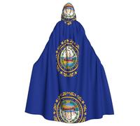 UVBDF Cape à capuche en polyester avec drapeau de l'État du New Hampshire pour adulte, cape de sorcière pour Halloween, la Saint-Patrick
