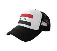UVBDF Chapeau de soleil imprimé drapeau de la République arabe syrienne, casquette de camionneur classique en maille, casquette de baseball réglable pour les trajets quotidiens, Noir , Taille unique