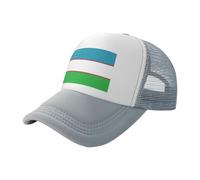 UVBDF Chapeaux de soleil imprimés drapeau de la République d'Ouzbékistan, chapeaux de camionneur classiques en maille, casquettes de baseball réglables pour les trajets quotidiens, gris, Taille unique