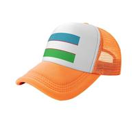 UVBDF Chapeaux de soleil imprimés drapeau de la République d'Ouzbékistan, chapeaux de camionneur classiques en maille, casquettes de baseball réglables pour les trajets quotidiens, Orange, Taille