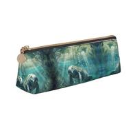 UVBDF Crazy Save Manatee Trousse à crayons pour enfants avec fermeture éclair, petite pochette simple pour stylos, trousse de maquillage, blanc, Taille unique, Organiseur de sac