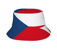 UVBDF Drapeau de la République tchèque - Casquettes de pêcheur imprimées pour femmes et hommes - Chapeau cloche tendance unisexe pour randonnée, voyage, pour la famille et les amis - Noir