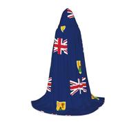 UVBDF Drapeau des îles Turques et Caïques - Costume de foire de la Renaissance - Cape à capuche pour adolescents - Gothique médiéval - Cosplay - Théâtre de scène