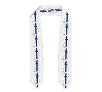 UVBDF Étole d'honneur de remise de diplôme avec drapeau finlandais, châle classique en satin au design formel pour cérémonie de lycée et université, écharpe douce et durable, Aplati, Taille unique