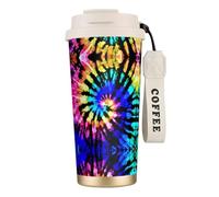 UVBDF Exotic Tribe Tasse à café de voyage en acier inoxydable avec couvercle anti-fuite pour café glacé, infusion chaude