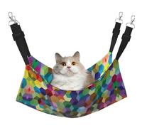 UVBDF Hamac pour chat avec cubes de couleur abstraite pour suspendre un animal de compagnie, lit réglable, chiot, lapins, petits animaux